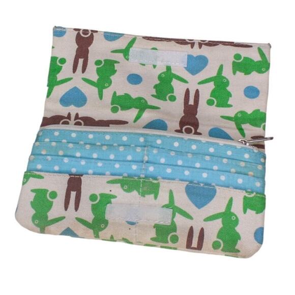 Bungalow 360 Canvas Wallet Bunny Rabbits Hearts Envelope Style - Picture 4 of 4